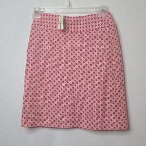 Talbots Red and White A-Line Skirt